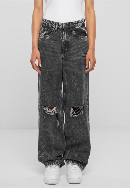 Distressed 90's Wide Leg Denim Pants