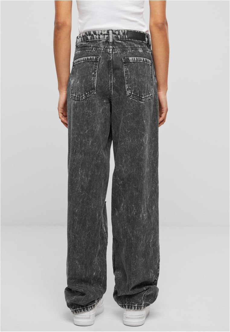Distressed 90's Wide Leg Denim Pants